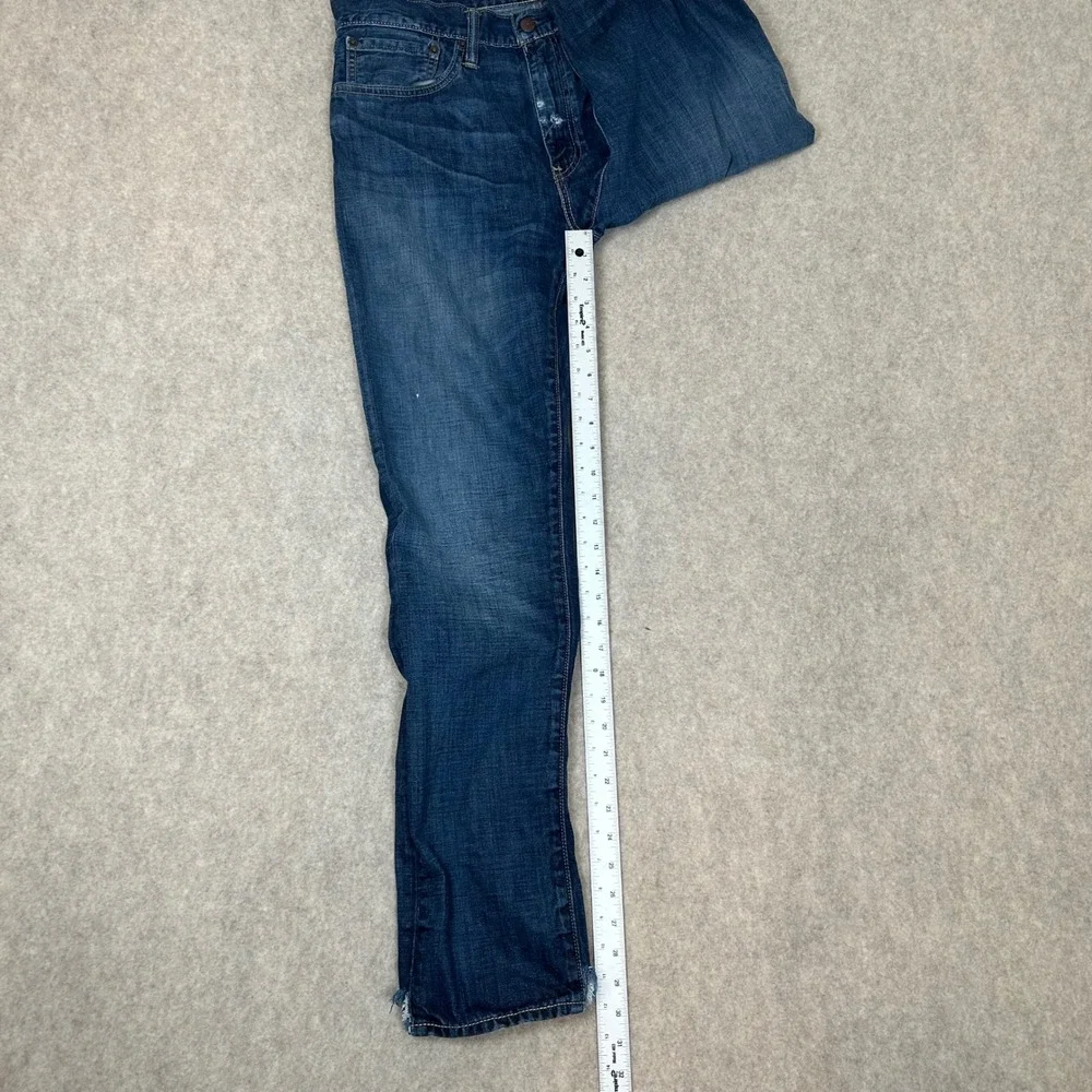 Levi's 508 Regular Taper Jeans Mens 34x32 Dark‎ Wash Blue Distressed Denim
